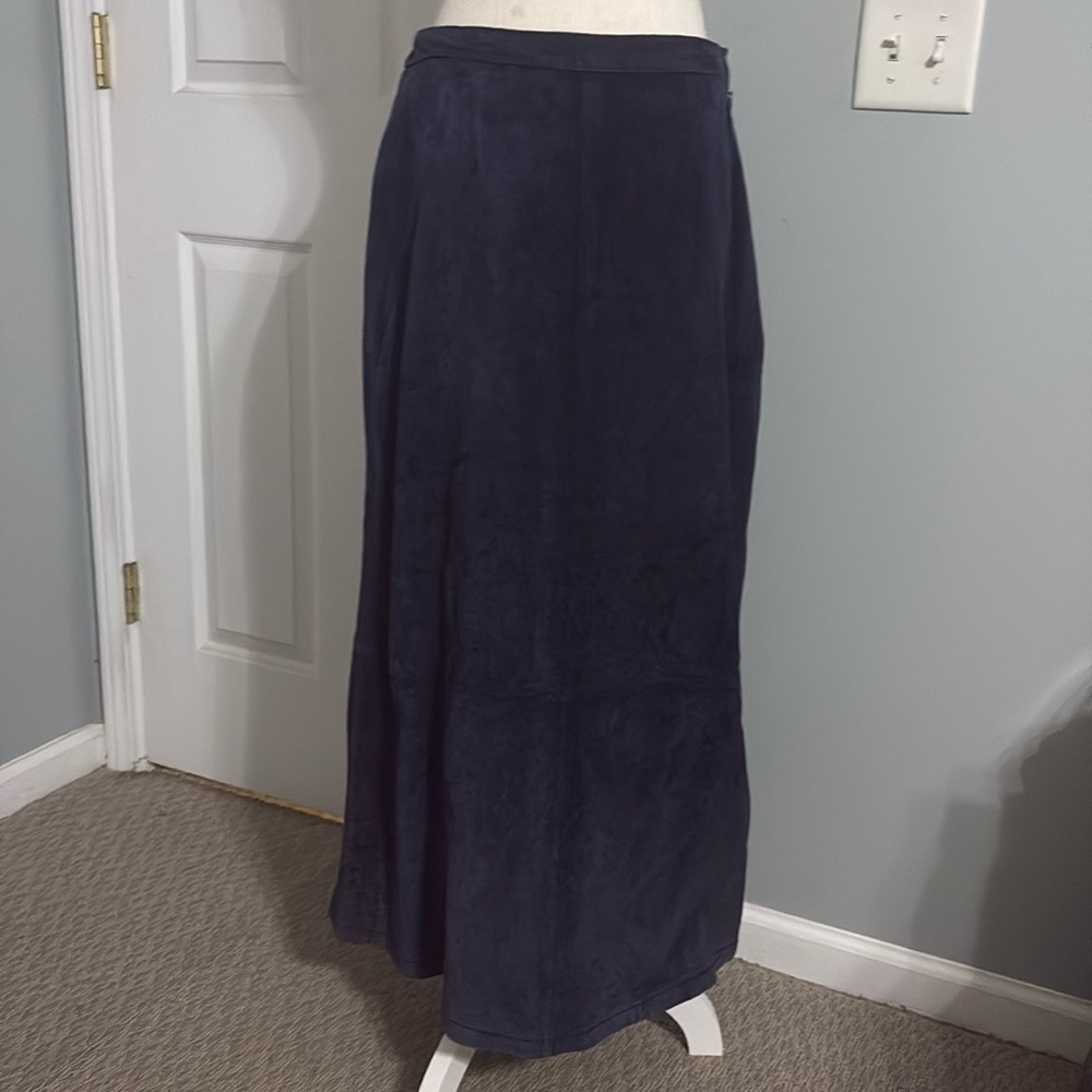 Vintage leather maxi skirt